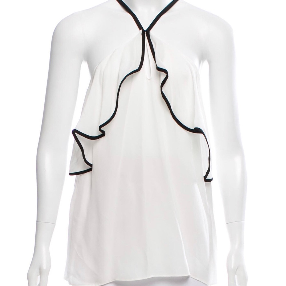 Silk White Sleeveless Top Sz Small